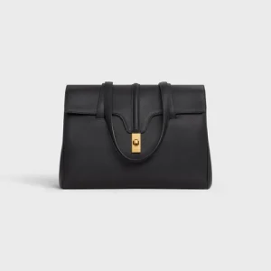 MEDIUM SOFT 16 BAG IN SUPPLE GRAINED CALFSKIN BLACK