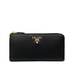 Prada Zipped Continental Wallet in Black