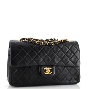 Chanel Vintage Classic Double Flap Bag Quilted Lambskin Medium