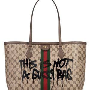 Balenciaga Hacker Graffiti Large Tote Bag Dark Coffee