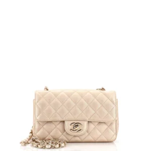 Chanel Classic Single Flap Bag Quilted Iridescent Lambskin Mini